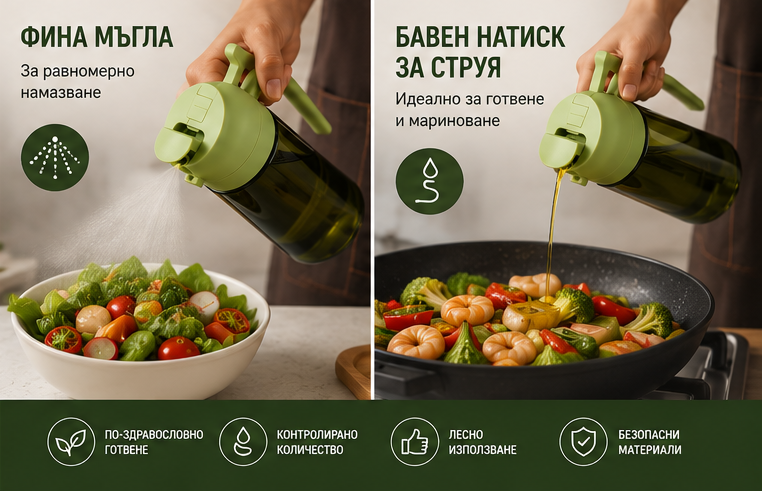 Misto 2-в-1 спрей и диспенсър за олио